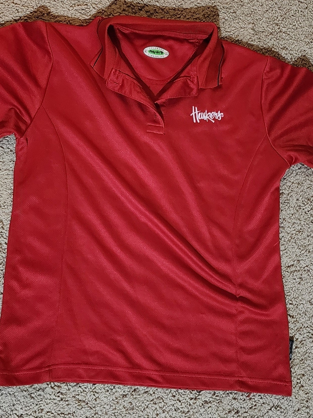 Huskers Red Short Sleeve Polo Top - Women's Athletic Tee